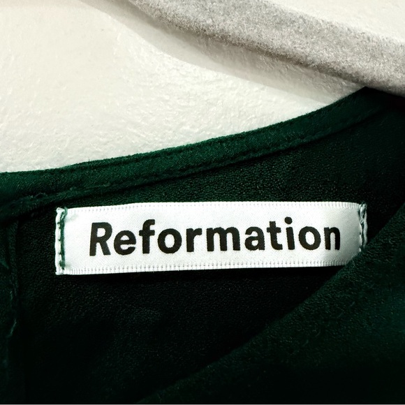 Reformation Dress Gavin Midi in Emerald Green - Picture 7 of 11